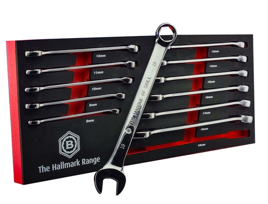 12PC Combination Spanner Set with 6-Point Hexagon Ring by Britool Hallmark
