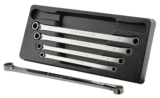 5Pc Extra-Long Flat Ring Spanner Set 10-22mm From Britool Hallmark
