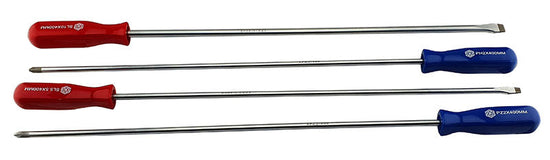 4Pc Extra Long Pozi, Phillips & Slotted Screwdriver Set From Britool Hallmark