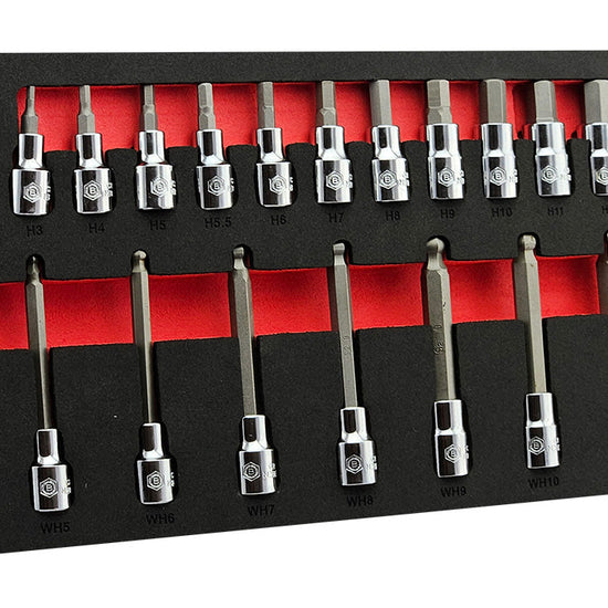 22Pc 3/8" Standard Hex & Long Ball-End Hex / Allen Key Bit Socket Set From Britool Hallmark