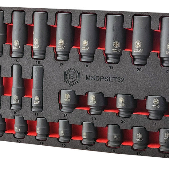 32Pc 3/8" Standard & Deep 6-Point Impact Socket Set By Britool Hallmark