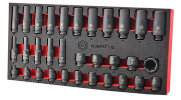 32Pc 3/8" Standard & Deep 6-Point Impact Socket Set By Britool Hallmark