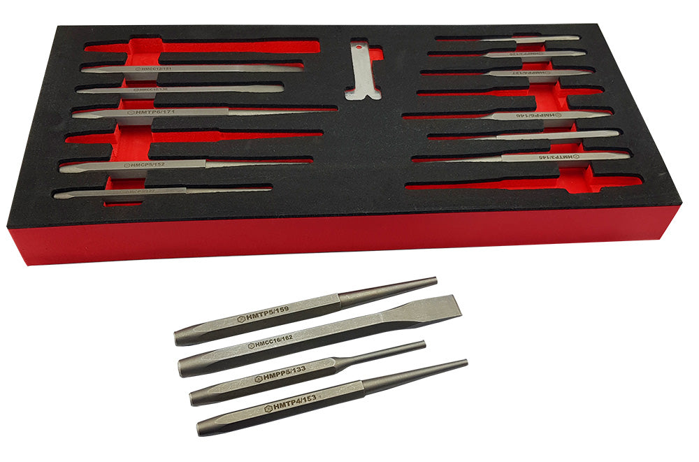 15PC Heavy Duty Punch & Chisel Set by Britool Hallmark