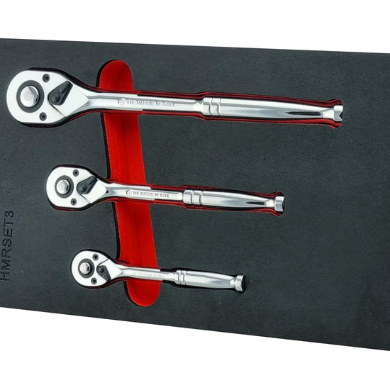 3-Piece 1/4", 3/8" & 1/2" Pear-Head Ratchet Wrench Set - Britool Hallmark