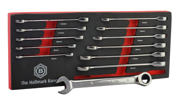 12pc Ratchet Spanner Set 8-19mm - Britool Hallmark