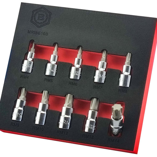Ribe Bit Socket Set 3/8" Drive M4-M14 From Britool Hallmark