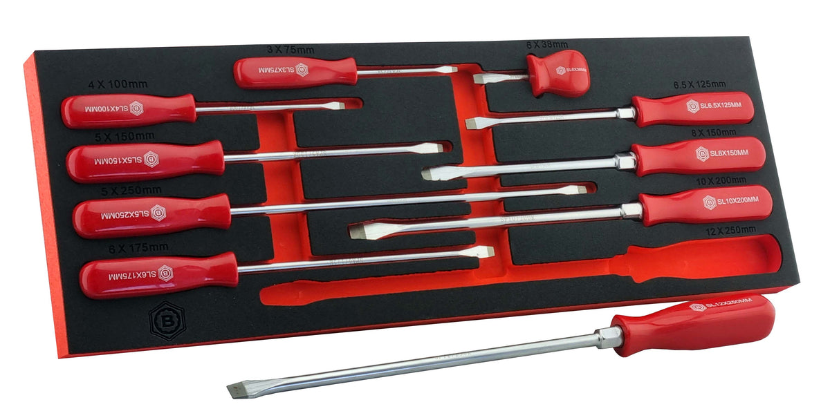 10Pc Slotted & Flared Screwdriver Set Module From Britool Hallmark