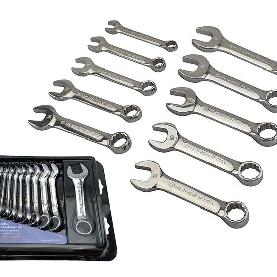 10pc Stubby Combination Spanner / Wrench Set 10-19mm - Britool Hallmark