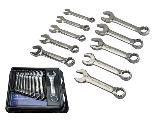 10pc Stubby Combination Spanner / Wrench Set 10-19mm - Britool Hallmark