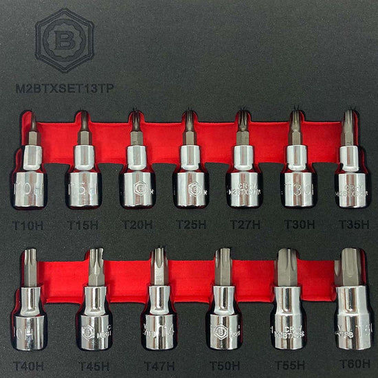 Tamperproof Torx Star Bit Socket Set 3/8" Drive Britool Hallmark