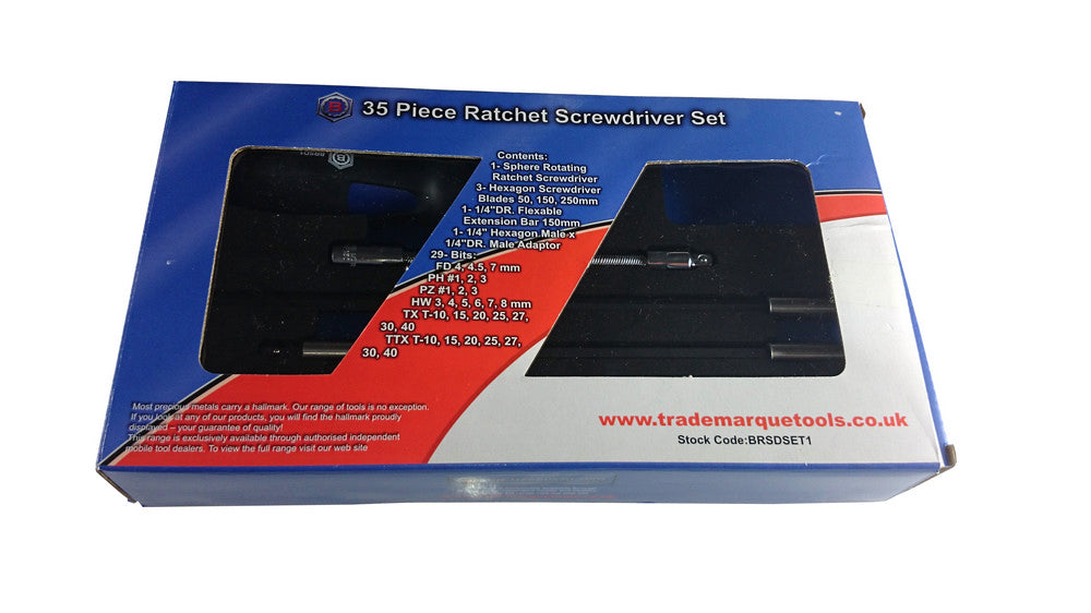 35pc Ratchet Screwdriver and Bit Set - Britool Hallmark - image 3