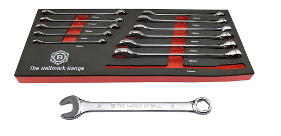 12PC Combination Spanner Set with 6-Point Hexagon Ring by Britool Hallmark - image 3