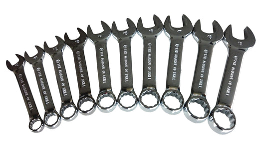10pc Stubby Combination Spanner / Wrench Set 10-19mm - Britool Hallmark - image 2