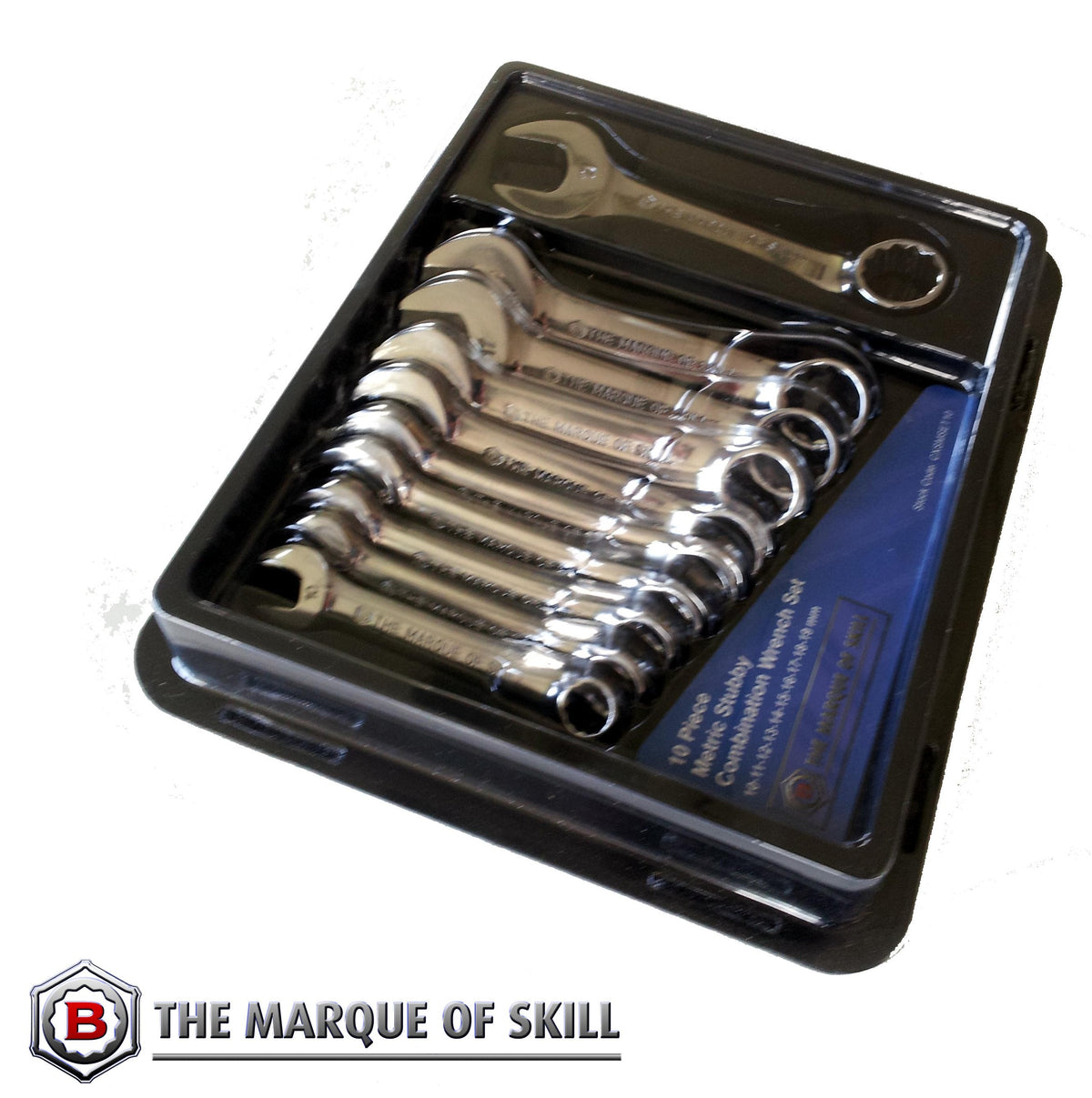 10pc Stubby Combination Spanner / Wrench Set 10-19mm - Britool Hallmark - image 3