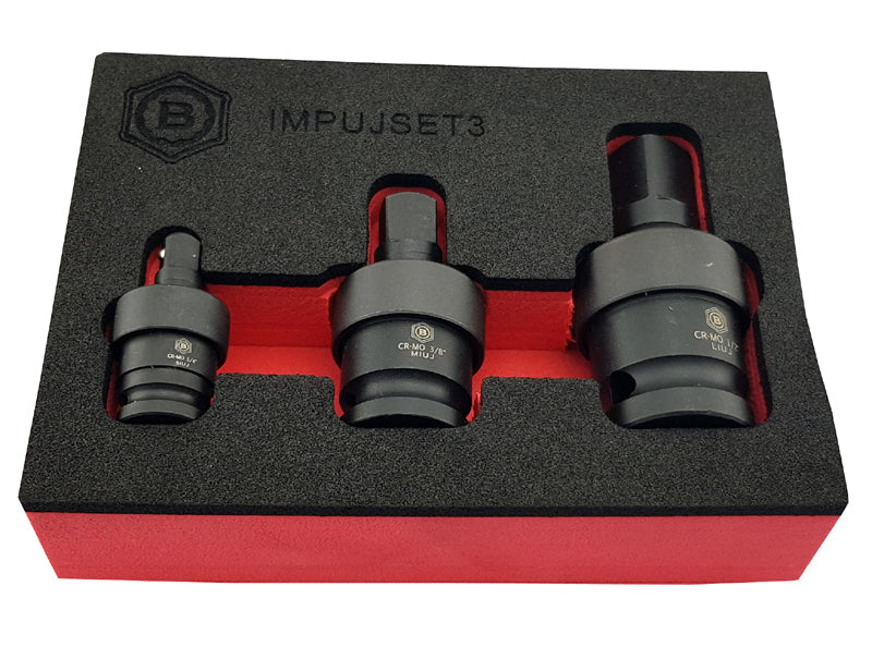 3PC Impact Universal Joint (UJ) Socket Set by Britool Hallmark - image 4