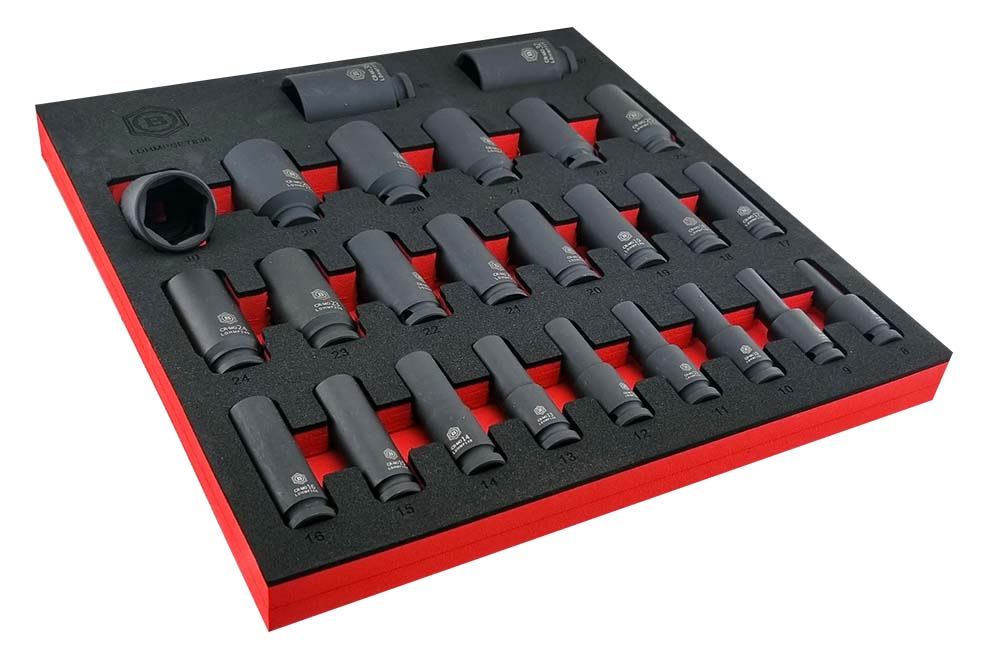 25Pc 1/2" Drive Deep 6-Point Impact Socket Set, 8-36mm By Britool Hallmark - image 9