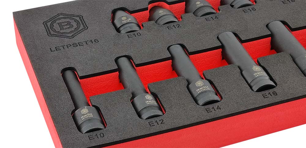1/2" Drive Impact E-Torx Socket Set, Sizes E10-E24 - Britool Hallmark - image 5