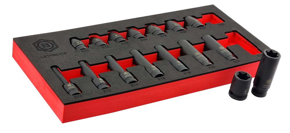 1/2" Drive Impact E-Torx Socket Set, Sizes E10-E24 - Britool Hallmark - image 8