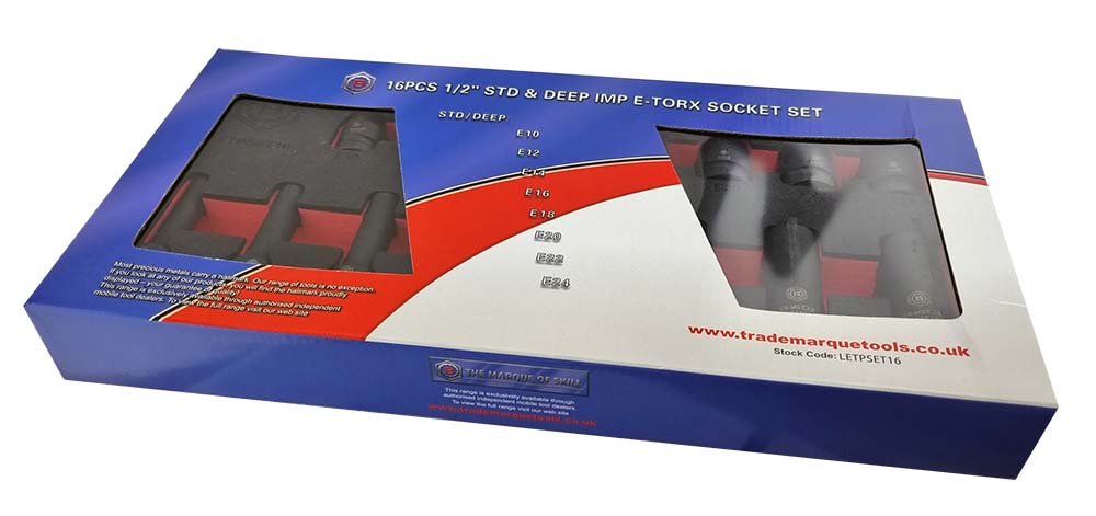 1/2" Drive Impact E-Torx Socket Set, Sizes E10-E24 - Britool Hallmark - image 7