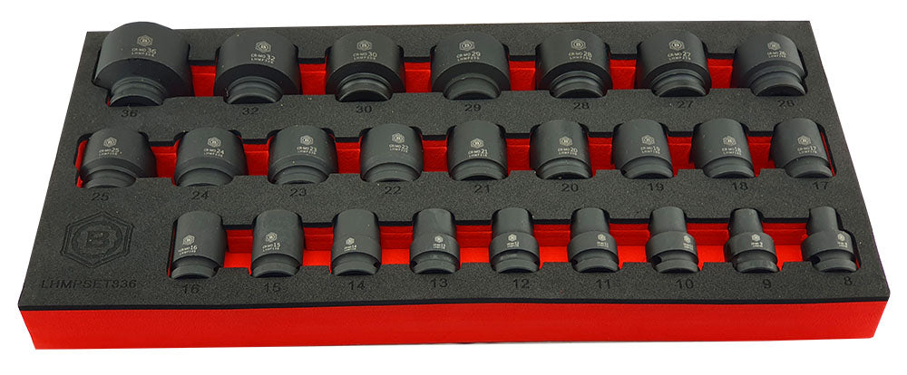 25Pc 1/2" Drive 6-Point Impact Socket Set, 8-36mm By Britool Hallmark - image 4