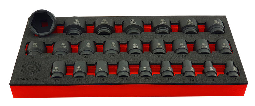 25Pc 1/2" Drive 6-Point Impact Socket Set, 8-36mm By Britool Hallmark - image 7