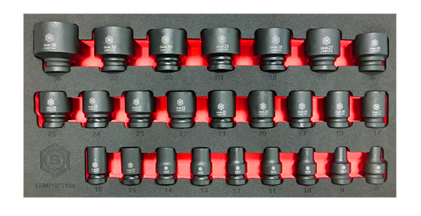 25Pc 1/2" Drive 6-Point Impact Socket Set, 8-36mm By Britool Hallmark - image 3