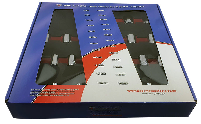 1/2" Drive Chrome Socket Set (6-Point) Sizes 10-36mm From Britool Hallmark - image 4