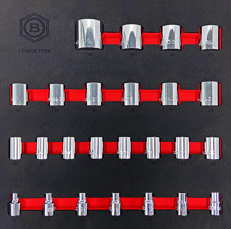 1/2" Drive Chrome Socket Set (6-Point) Sizes 10-36mm From Britool Hallmark - image 2