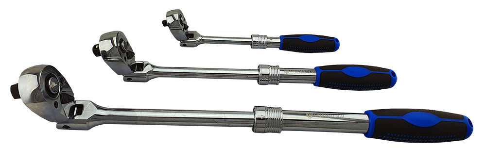 3Pc Extending Ratchet Wrench Set With Flex-Heads - Britool Hallmark - image 4