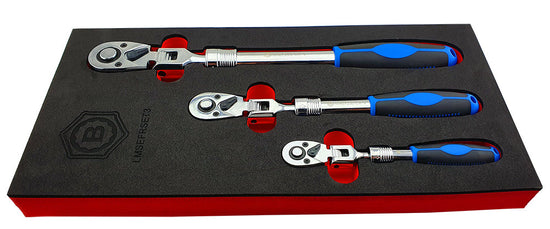 3Pc Extending Ratchet Wrench Set With Flex-Heads - Britool Hallmark - image 5