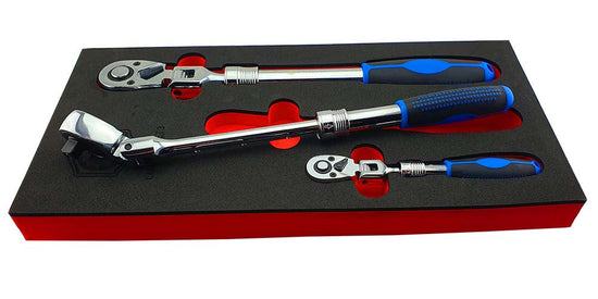 3Pc Extending Ratchet Wrench Set With Flex-Heads - Britool Hallmark - image 6