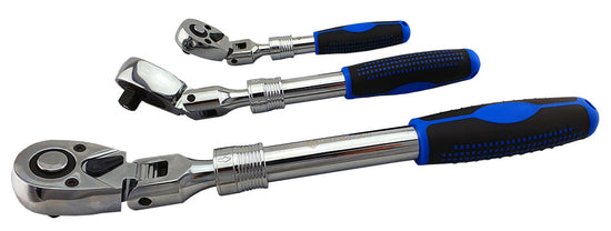 3Pc Extending Ratchet Wrench Set With Flex-Heads - Britool Hallmark - image 3