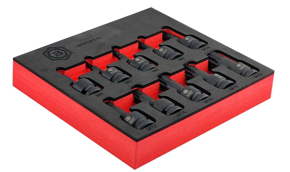 10Pc Spline Xzn Impact Driver Set, 1/2" Drive - Britool Hallmark - image 10