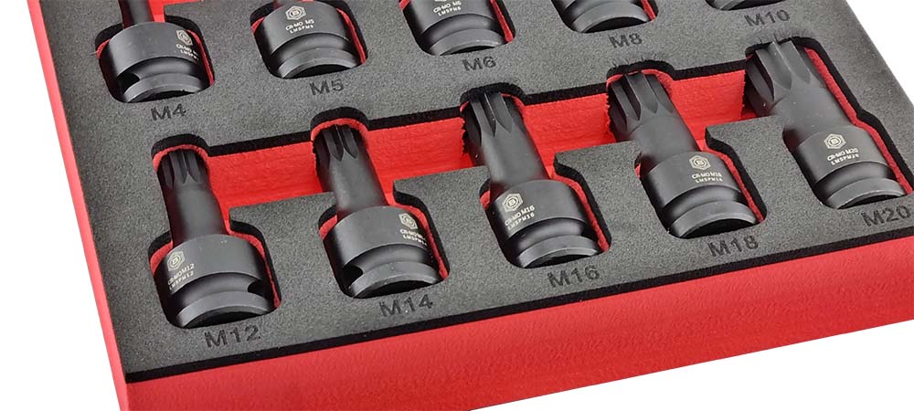 10Pc Spline Xzn Impact Driver Set, 1/2" Drive - Britool Hallmark - image 7