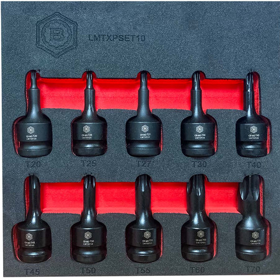 Torx / Star Impact Driver Set 10Pc, 1/2" Drive From Britool Hallmark - image 3