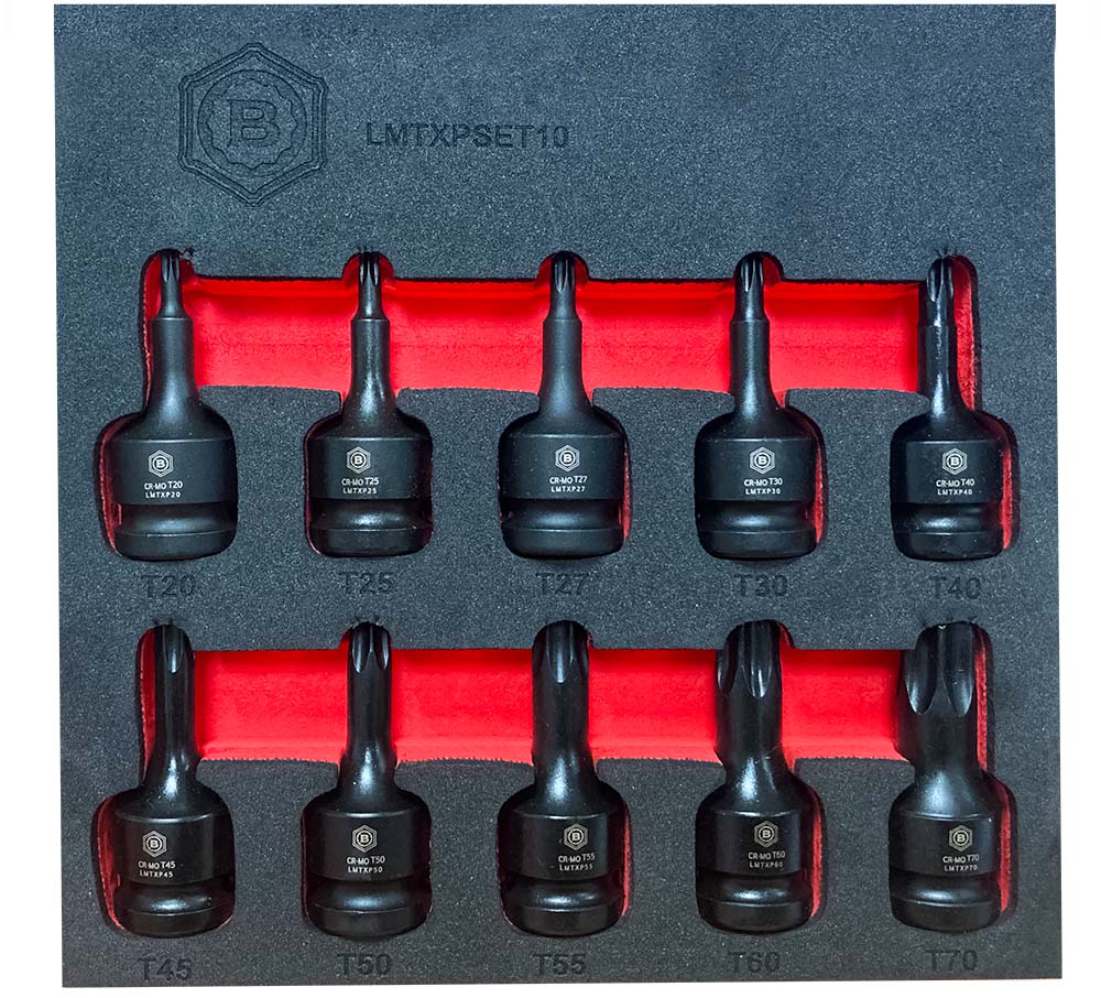 Torx / Star Impact Driver Set 10Pc, 1/2" Drive From Britool Hallmark - image 3