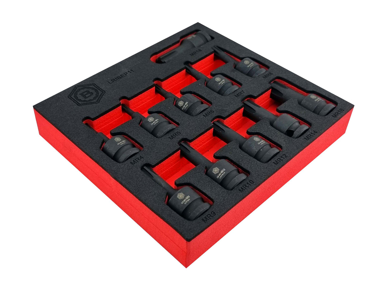 Britool Hallmark 1/2" Drive Ribe Impact Socket Set M4-M18 - image 8