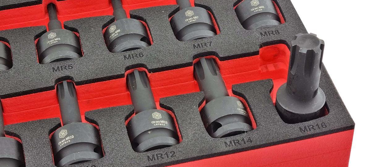 Britool Hallmark 1/2" Drive Ribe Impact Socket Set M4-M18 - image 3