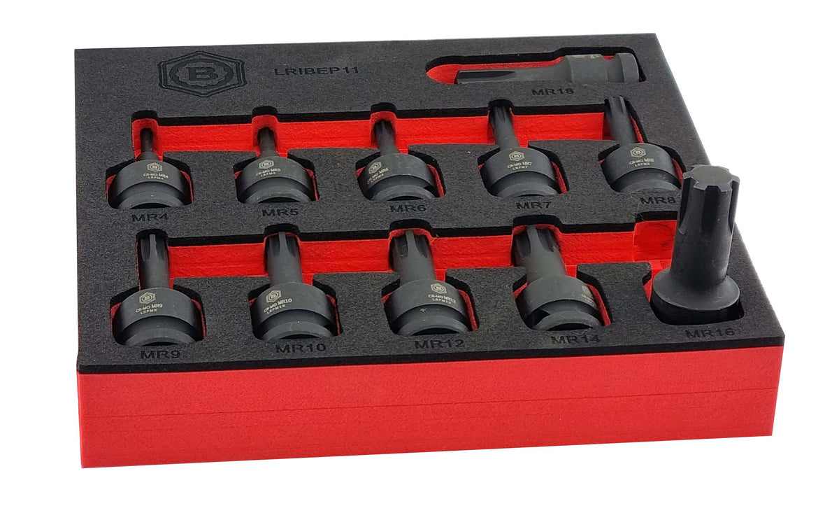 Britool Hallmark 1/2" Drive Ribe Impact Socket Set M4-M18 - image 10