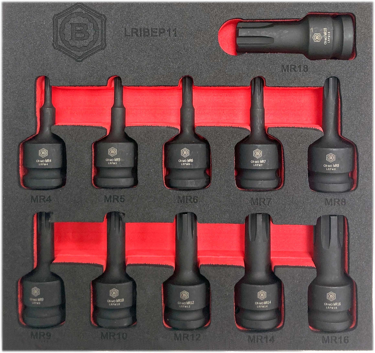 Britool Hallmark 1/2" Drive Ribe Impact Socket Set M4-M18 - image 5