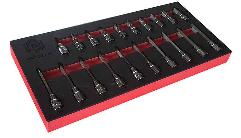 20Pc 3/8" Standard & Long Hex/Allen Key Bit Socket Set - Britool Hallmark - image 6