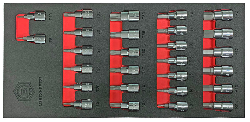 27Pc 3/8" Drive Torx & Hex/Allen Key Bit Socket Set - Britool Hallmark - image 2