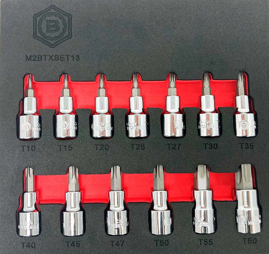 13Pc Torx Star Bit Socket Set 3/8" Drive From Britool Hallmark V3 - image 2