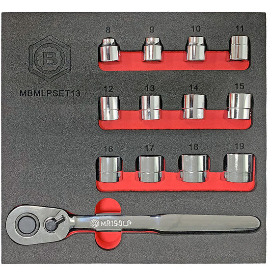 13Pc Low Profile / Restricted Access Socket & Ratchet Set From Britool Hallmark - image 2