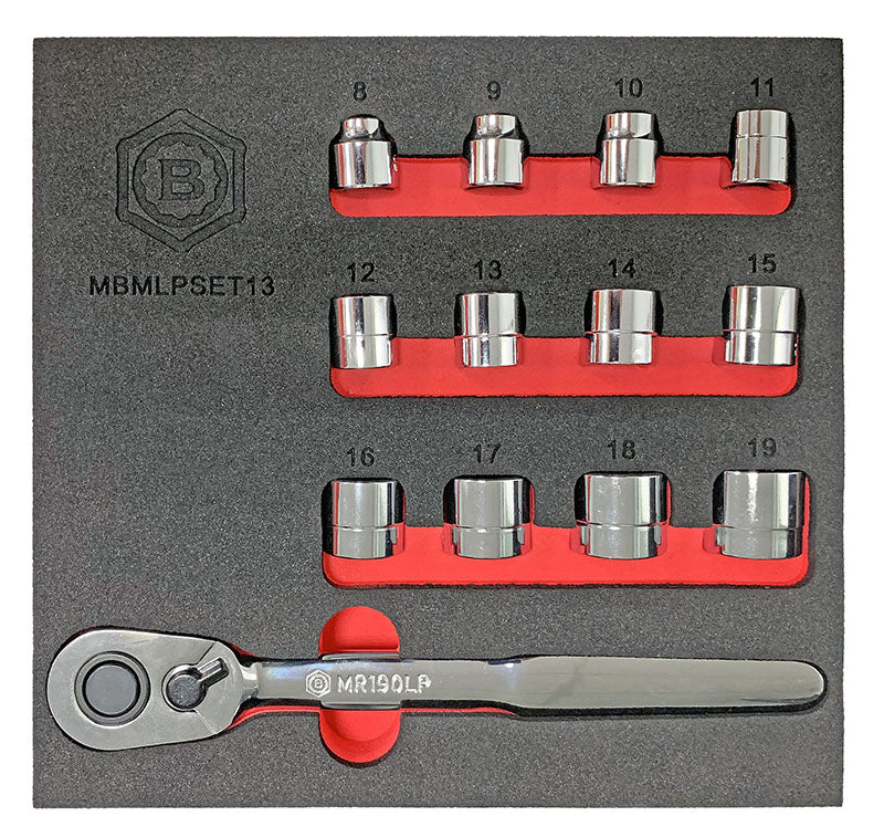 13Pc Low Profile / Restricted Access Socket & Ratchet Set From Britool Hallmark - image 2