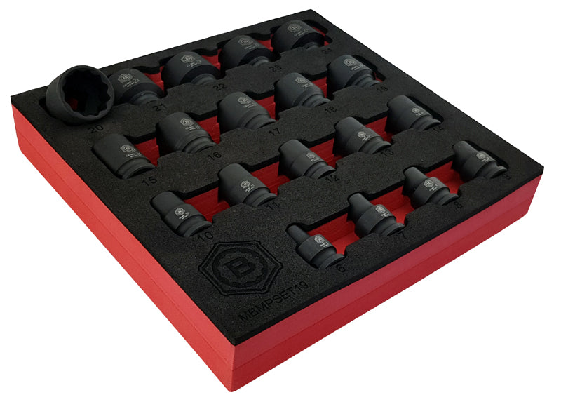 19Pc 3/8" Drive Impact Socket Set, Bi-Hex / 12-Point - Britool Hallmark - image 4