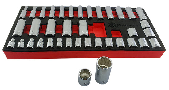 38Pc 3/8" Dr. Standard & Deep Socket Set (12 Point) 6-24mm From Britool Hallmark - image 2