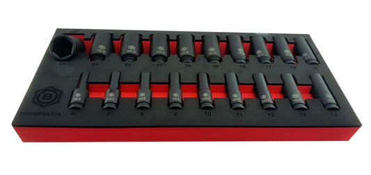 19PC 3/8" Drive Deep Hex 6-Point Impact Socket Set - Britool Hallmark - image 2