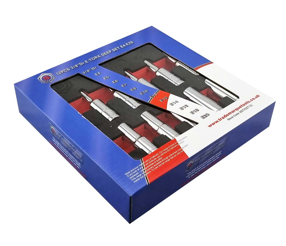 12pc 3/8" Dr. Deep E-Torx/Star Socket Set E4-E20 - Britool Hallmark - image 3