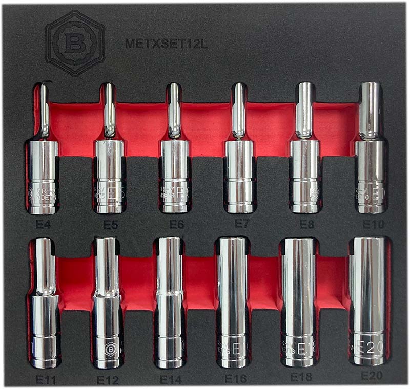 12pc 3/8" Dr. Deep E-Torx/Star Socket Set E4-E20 - Britool Hallmark - image 4